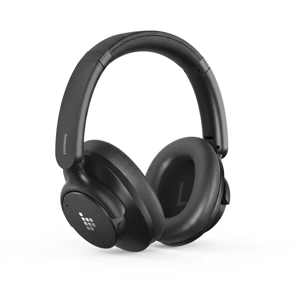 Casque Bluetooth Tronsmart noir vue studio