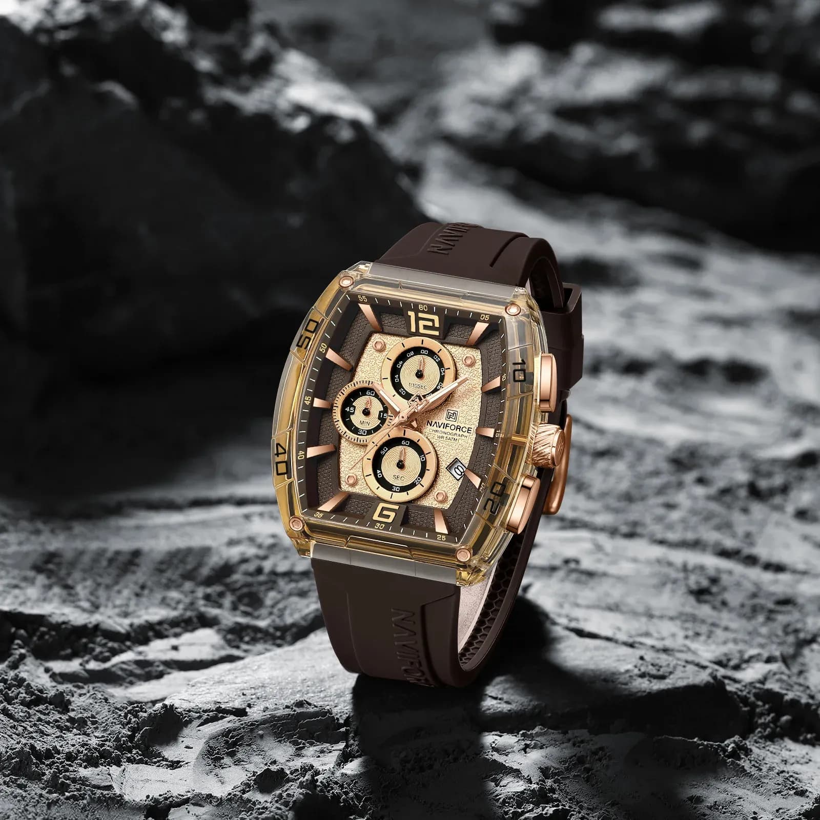 Montre quartz NAVIFORCE 6101 sport lumineuse en silicone