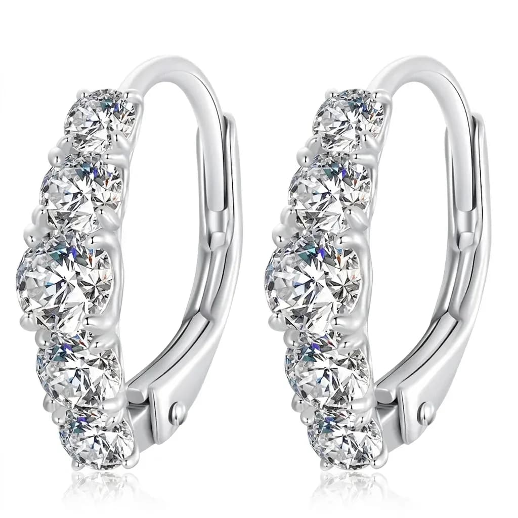 Créoles Bamoer en U moissanite argentées