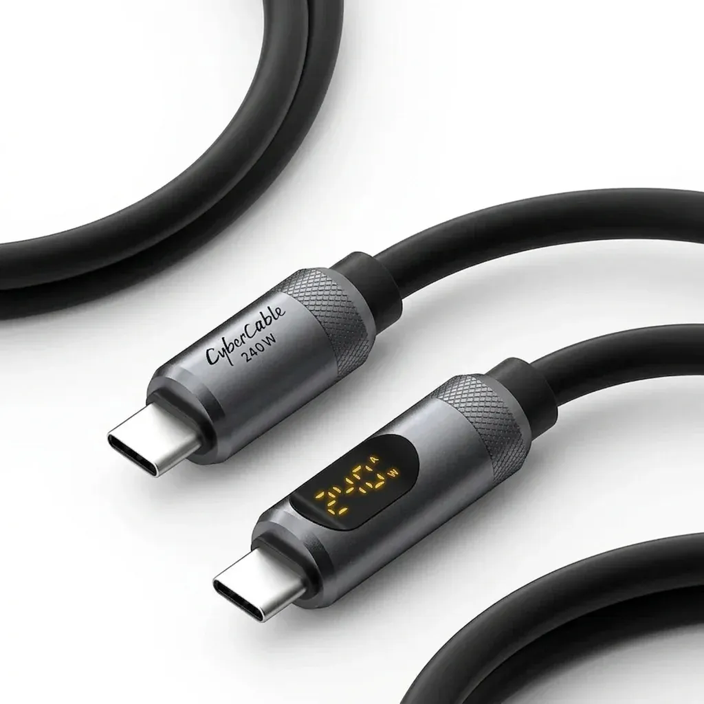Câble USB-C Hagibis 240 W avec écran LED et silicone liquide