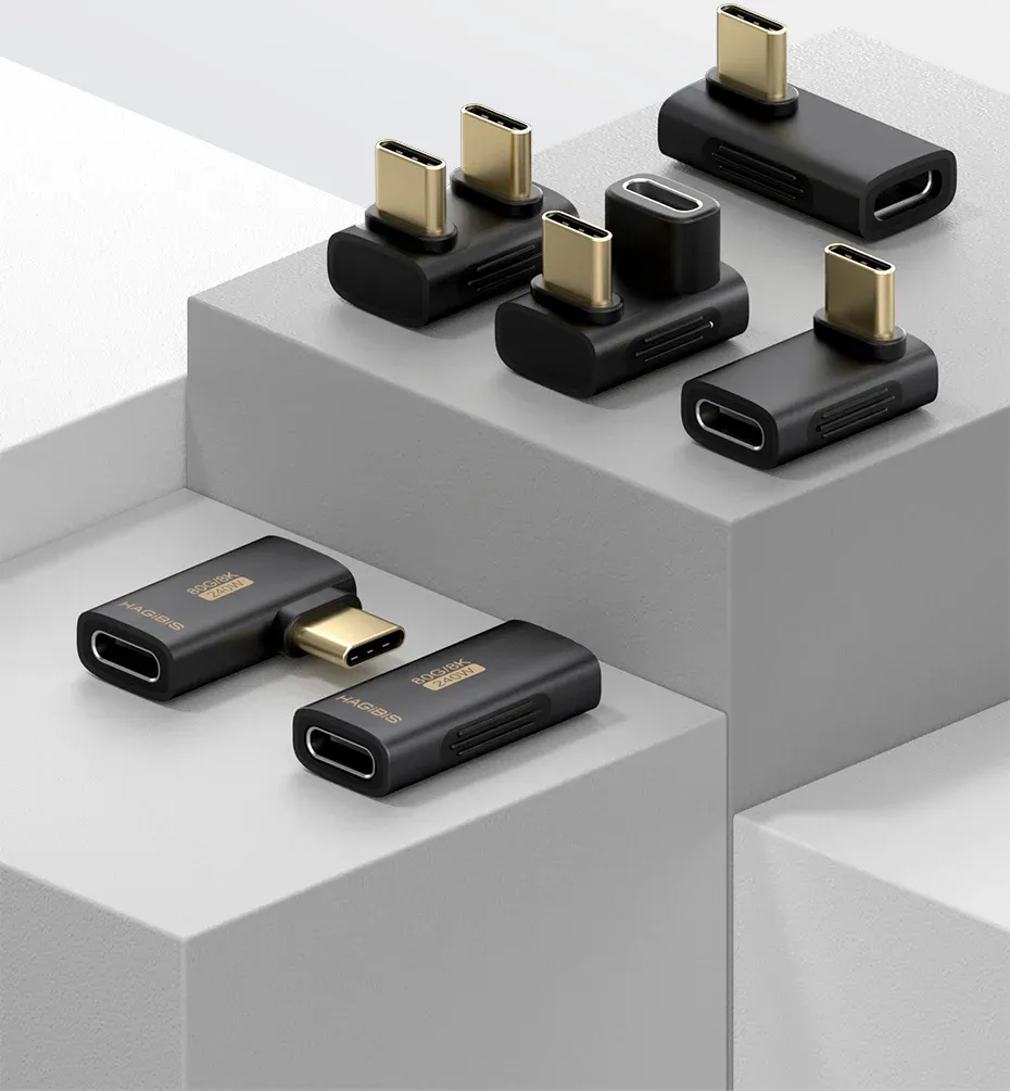 Adaptateur USB-C coudé Hagibis USB4 80 Gbit/s 240 W