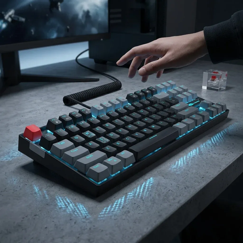 Clavier mécanique MageGee TKL LED bleue