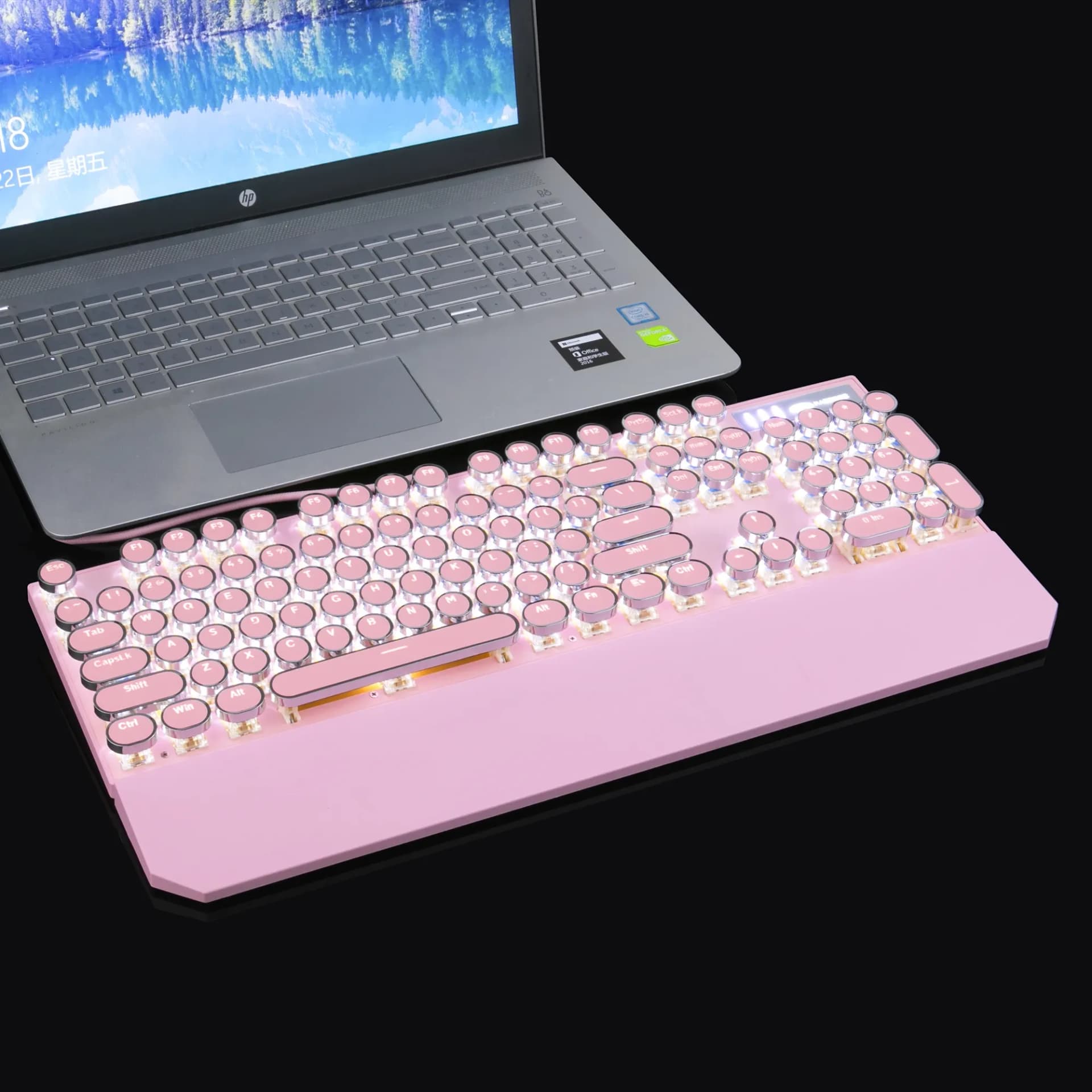 MageGee Vopewriter : clavier mécanique rétro à touches rondes RVB
