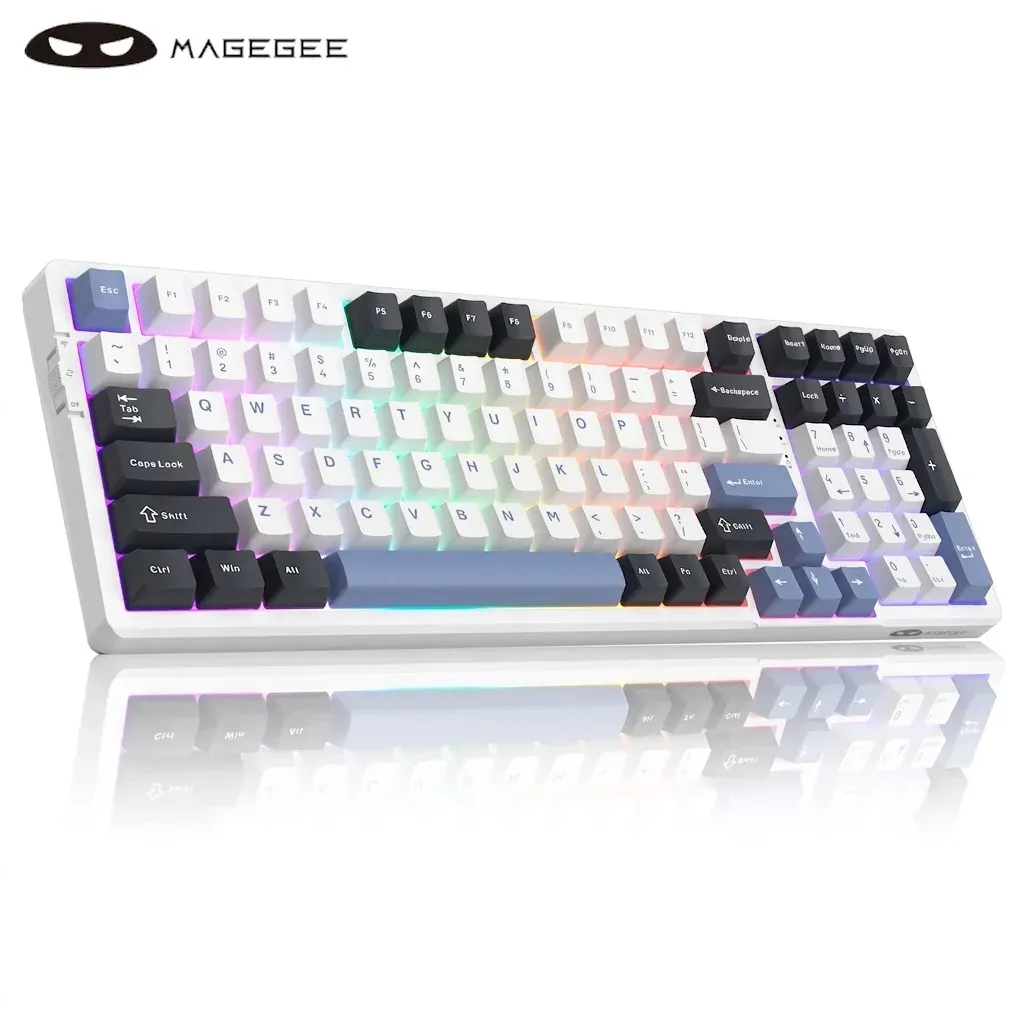 Clavier mécanique MageGee Light100 RVB blanc